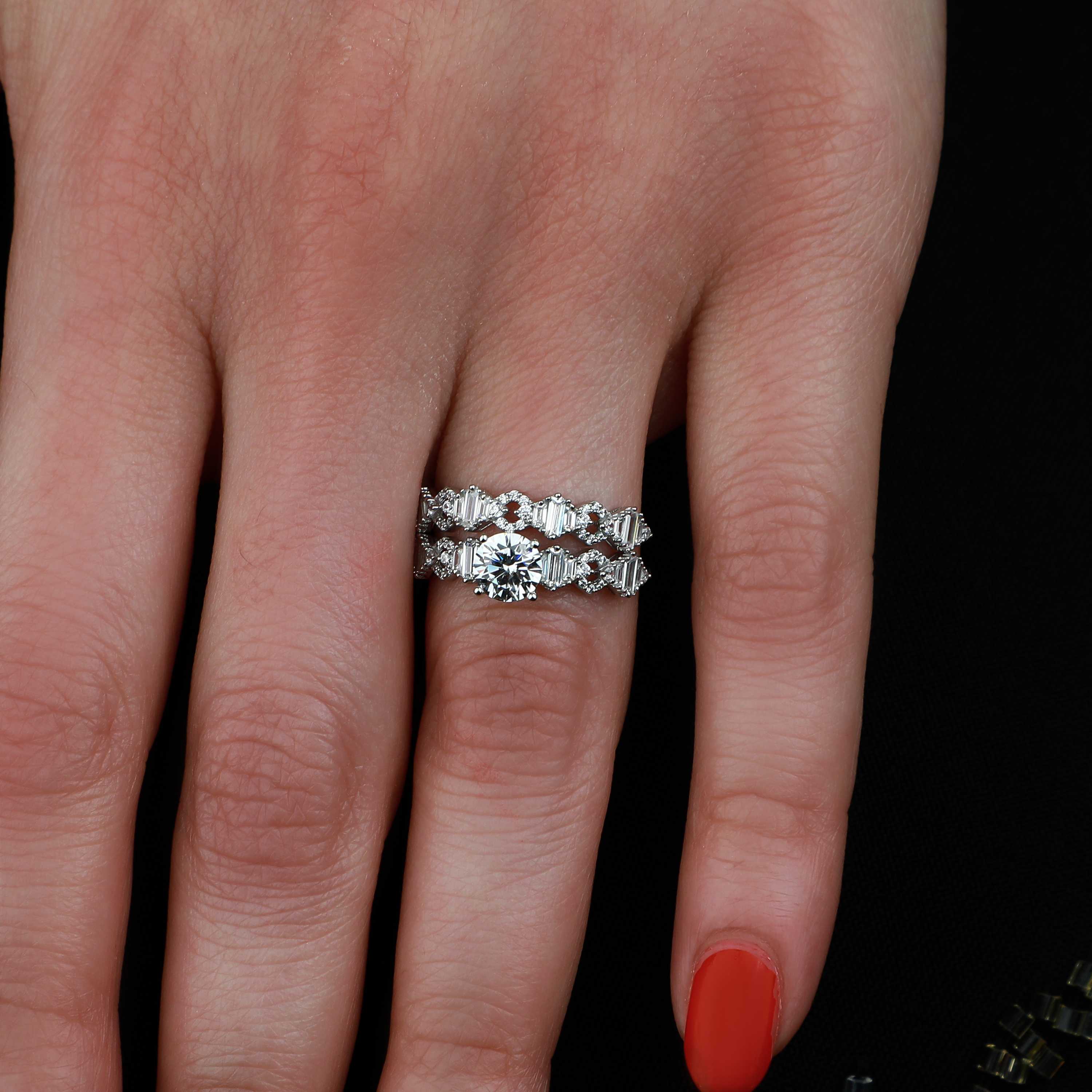 18 karat white gold ring, made in Turkey - (H-0820)